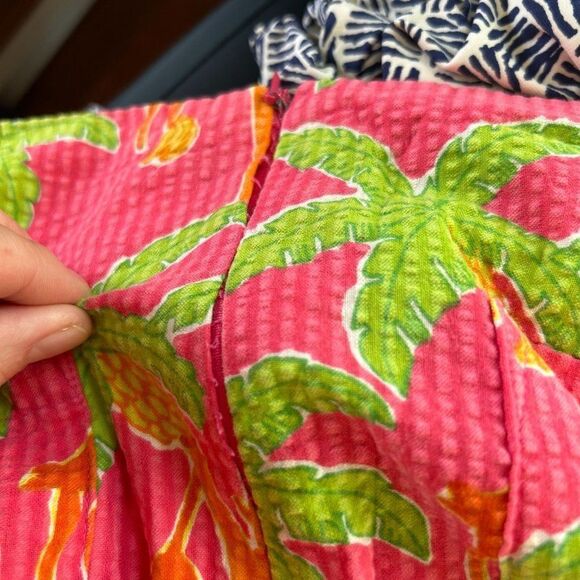Vintage Lilly Pultizer 8 Pink Monkies Palm Tree Print Skirt - Flawed - Picture 10 of 13